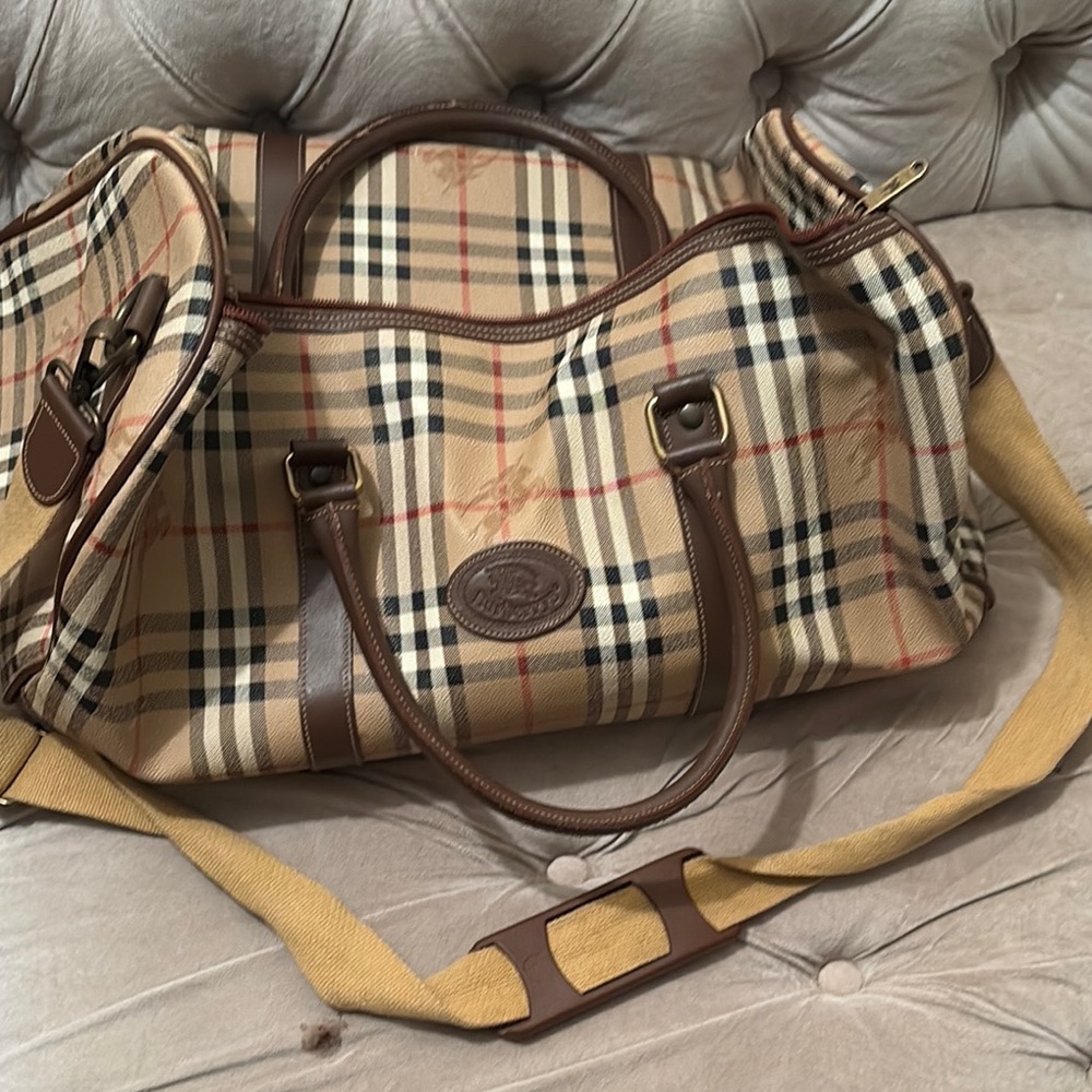Burberry Plaid Duffel Bag